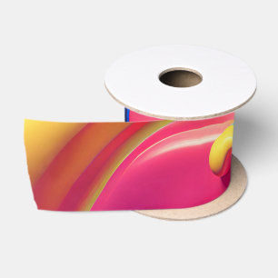 Ruban En Satin Formes de fluides en arc-en-ciel psychédélique en 