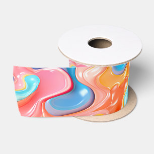 Ruban En Satin Formes de fluides psychédéliques en plastique