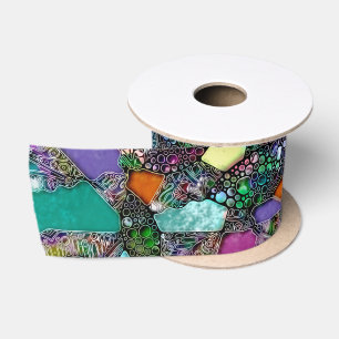 Ruban En Satin Formes très colorées et abstraites art 11