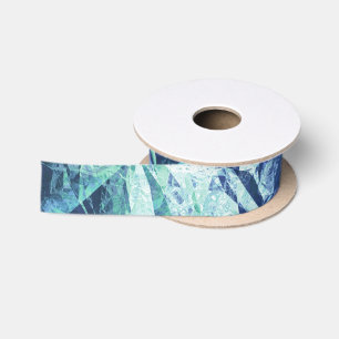 Ruban En Satin fragments de souvenirs, en bleu et vert :