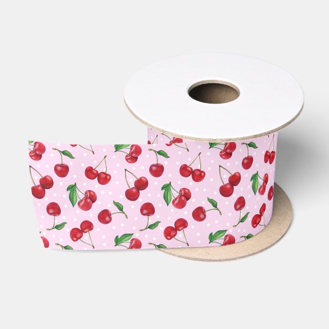 Ruban En Satin Fraîches Cerises Douces (Bobine)
