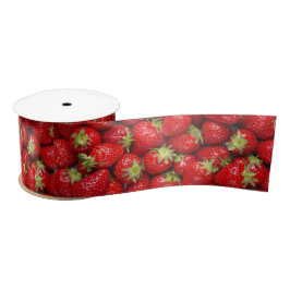 Ruban En Satin Fraises rouges brillantes