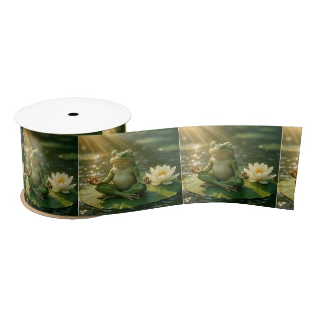 Ruban En Satin Frog Meditating On a Lily Pad (Bobine)