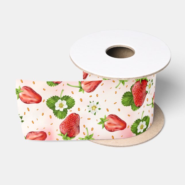 Ruban En Satin Fruit aux fraises (Bobine)