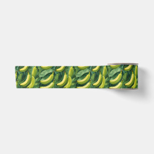 Ruban En Satin Fruits et feuilles de banane ambiance tropicale