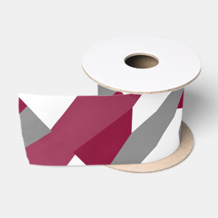 Ruban En Satin Fuchsia gris rose et blanc