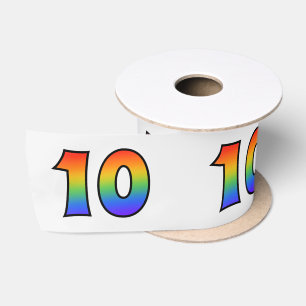Ruban En Satin Fun, Rainbow Motif "10" Numéro d'événement (Gre