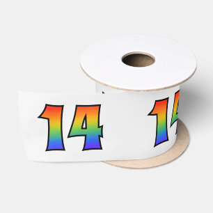 Ruban En Satin Fun, Rainbow Motif "14" Numéro d'événement (Gre