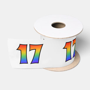 Ruban En Satin Fun, Rainbow Motif "17" Numéro d'événement (Grey)