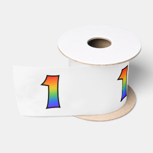 Ruban En Satin Fun, Rainbow Motif "1" Numéro d'événement (Gris)
