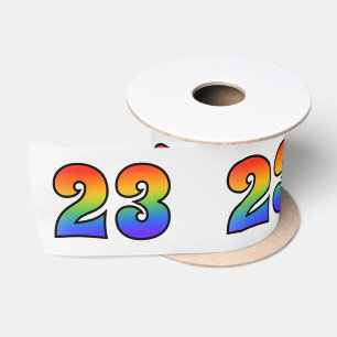 Ruban En Satin Fun, Rainbow Motif "23" Numéro d'événement (Grey)