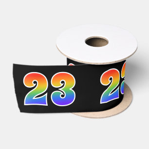 Ruban En Satin Fun, Rainbow Motif "23" Numéro d'événement (noi