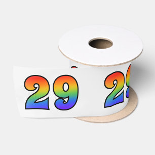 Ruban En Satin Fun, Rainbow Motif "29" Numéro d'événement (Gre