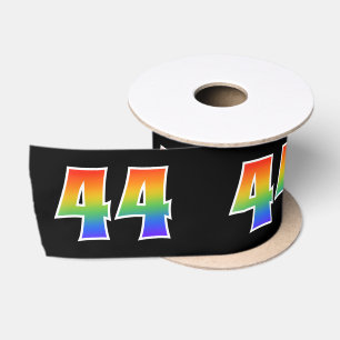 Ruban En Satin Fun, Rainbow Motif "44" Numéro d'événement (noir)
