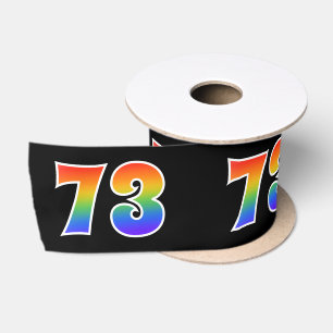Ruban En Satin Fun, Rainbow Motif "73" Numéro d'événement (noir)