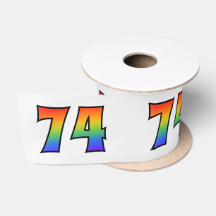 Ruban En Satin Fun, Rainbow Motif "74" Numéro d'événement (Grey)