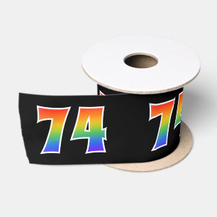 Ruban En Satin Fun, Rainbow Motif "74" Numéro d'événement (noir)