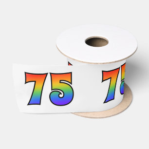 Ruban En Satin Fun, Rainbow Motif "75" Numéro d'événement (Gre