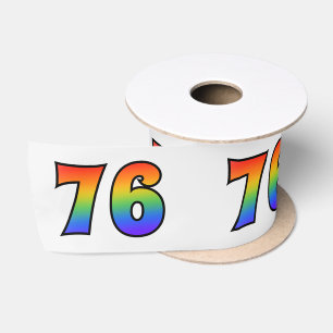 Ruban En Satin Fun, Rainbow Motif "76" Numéro d'événement (Grey)