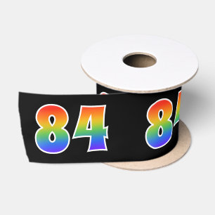 Ruban En Satin Fun, Rainbow Motif "84" Numéro d'événement (noir)