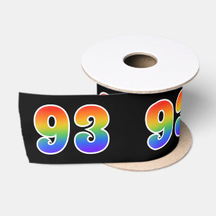 Ruban En Satin Fun, Rainbow Motif "93" Numéro d'événement (noir)
