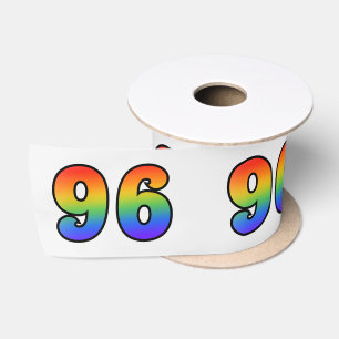 Ruban En Satin Fun, Rainbow Motif "96" Numéro d'événement (Grey)