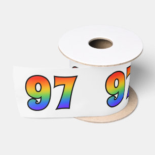 Ruban En Satin Fun, Rainbow Motif "97" Numéro d'événement (Grey)