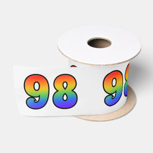 Ruban En Satin Fun, Rainbow Motif "98" Numéro d'événement (Grey)