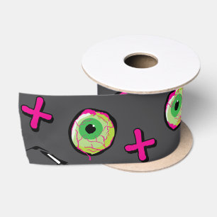 Ruban En Satin Funky Zombie XOXO ! Ghoulishly Fun Hugs & Kisses