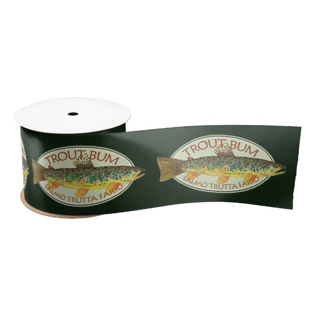 Ruban En Satin Funny Fishing TROUT BUM (Bobine)