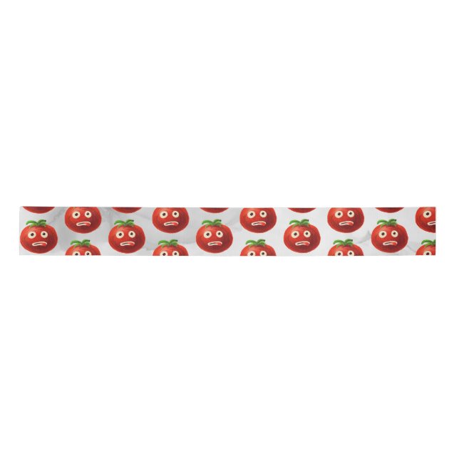 Ruban En Satin Funny Tomato Motif - Cartoon Vegetable Art (Devant)