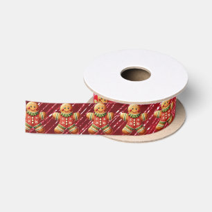 Ruban En Satin Garçon en pain d'épices Rouge Pailleté