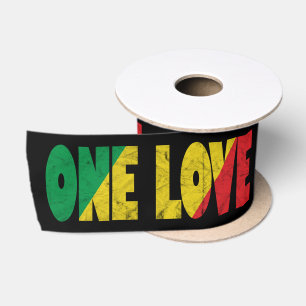 Ruban En Satin Gâteau de Mariage One Love Rasta Reggae