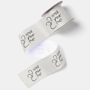 Ruban En Satin Gâtez Votre Toutou Empreinte de Patte Esquisse R