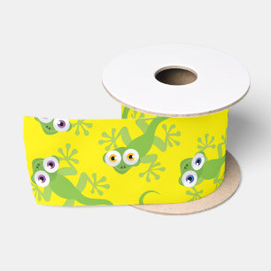 Ruban En Satin Gecko Lizards Anniversaire Fête Cute Enfants Satin