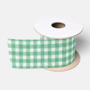 Ruban En Satin Gingham vert menthe