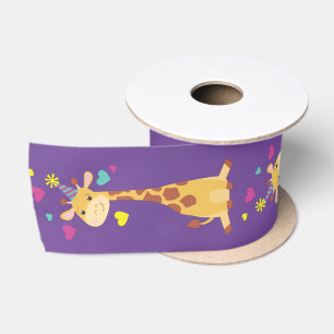 Ruban En Satin Giraffe Anniversaire de enfant Party Cute