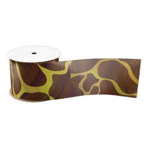 Ruban En Satin Giraffe Brown et jaune
