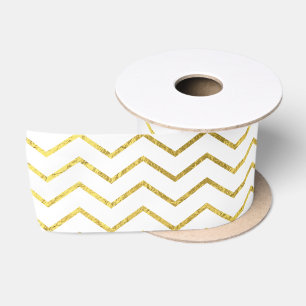 Ruban En Satin Gold Foil Chevron