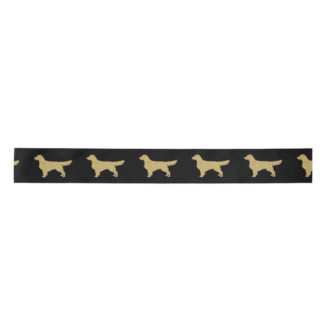 Ruban En Satin Gold Parties scintillant Golden Retriever (Devant)