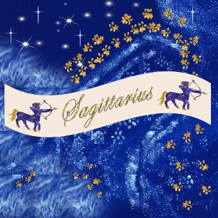 Ruban En Satin Gold & Parties scintillant Peint Sagittarius & Gol
