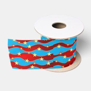 Ruban En Satin Gold Stars Patriotic Thunder_Cove 
