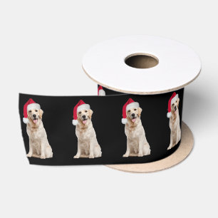 Ruban En Satin Golden Retriever avec Santa Hat