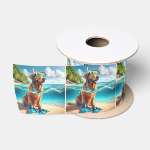 Ruban En Satin Golden Retriever Scuba Diver
