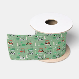 Ruban En Satin Golf Carts Moderne Golfer Golf Thème Motif