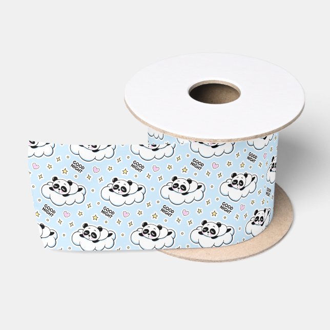 Ruban En Satin Goodnight Sleeping Panda Bear (Bobine)