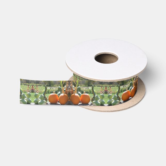 Ruban En Satin Gourmets Et Ferme Citrouille Stand 2 Automne (Bobine)