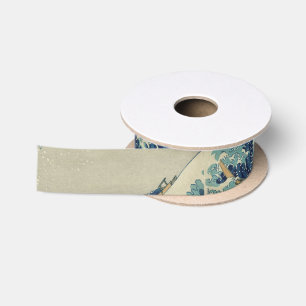 Ruban En Satin Grande vague japonaise outre de Kanagawa par