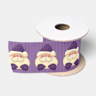 Ruban En Satin Grandes bandes violettes avec Père Noël