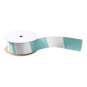 Ruban En Satin Grandes turquoises et blanches
